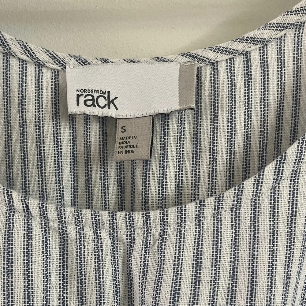 Nordstrom Rack Blue & White Striped Sleeveless Dress with Pockets Size Small S - Picture 3 of 6